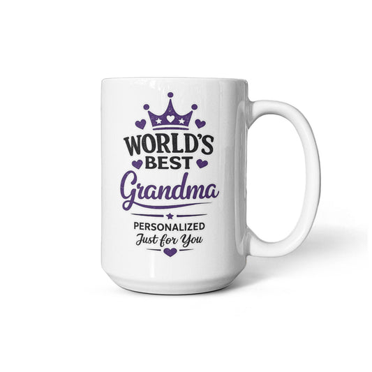 World's Best Grandma Personalized Coffee Mug | Birthday, Grandma Day & Christmas Gift