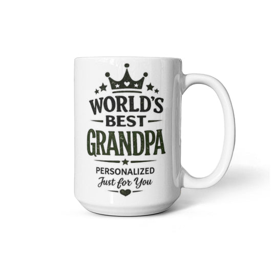 World's Best Grandpa Personalized Coffee Mug | Birthday, Grandpa Day & Christmas Gift