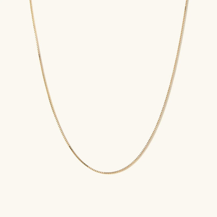 14k Gold Baby Box Chain Necklace