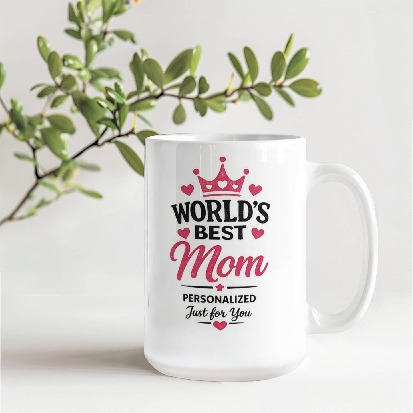 World's Best Mom Personalized Coffee Mug  Birthday, Mother's Day & Christmas Gift