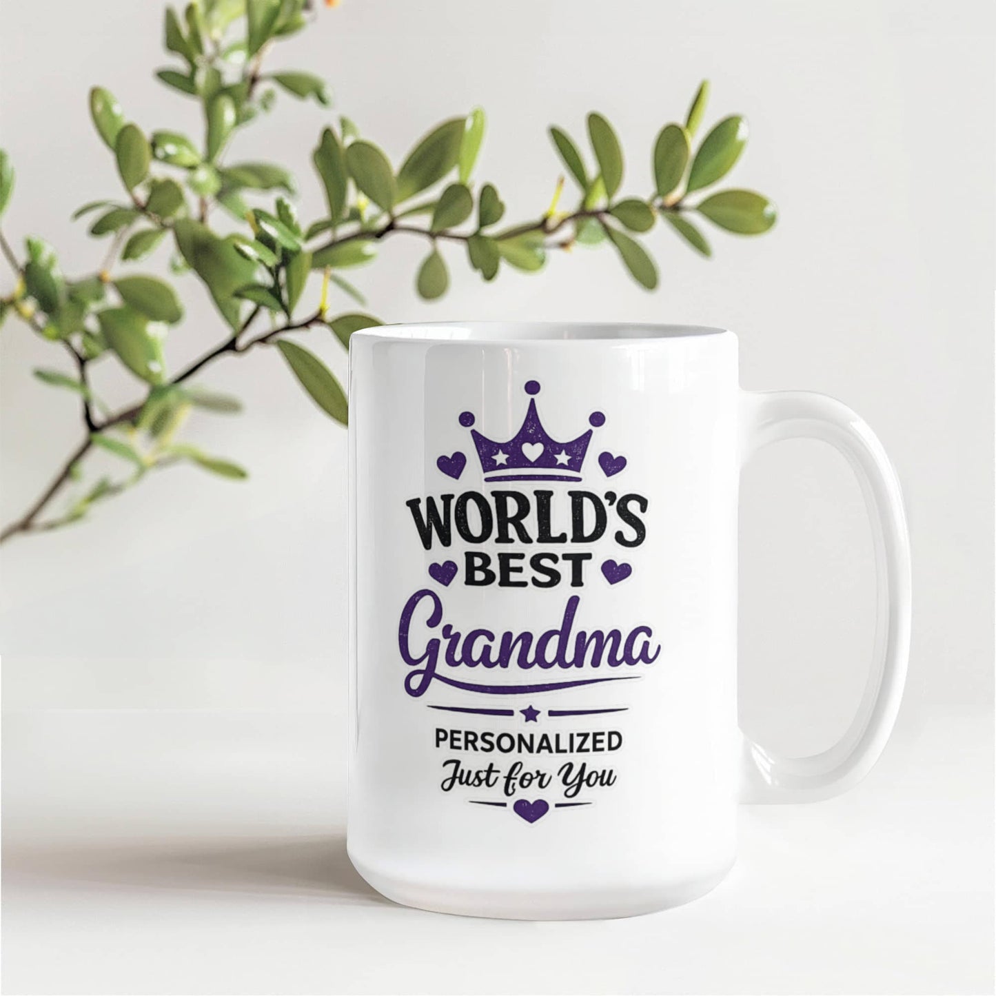 World's Best Grandma Personalized Coffee Mug | Birthday, Grandma Day & Christmas Gift