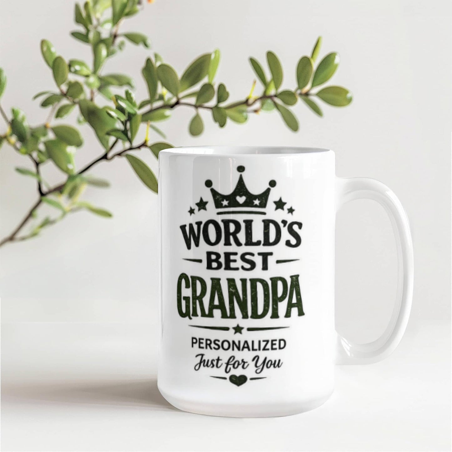 World's Best Grandpa Personalized Coffee Mug | Birthday, Grandpa Day & Christmas Gift