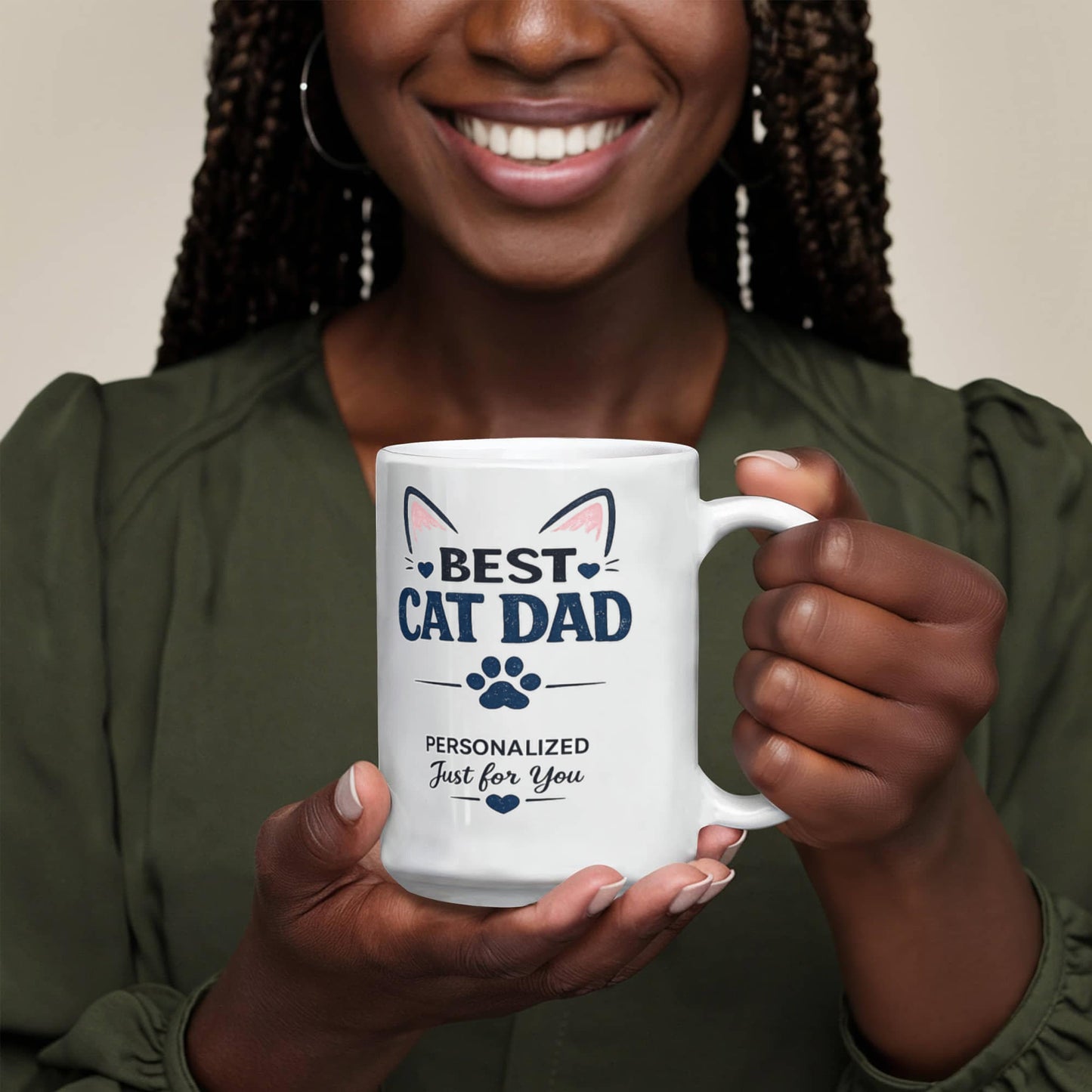 Best Cat Dad Personalized Coffee Mug | Gift for Cat Lovers