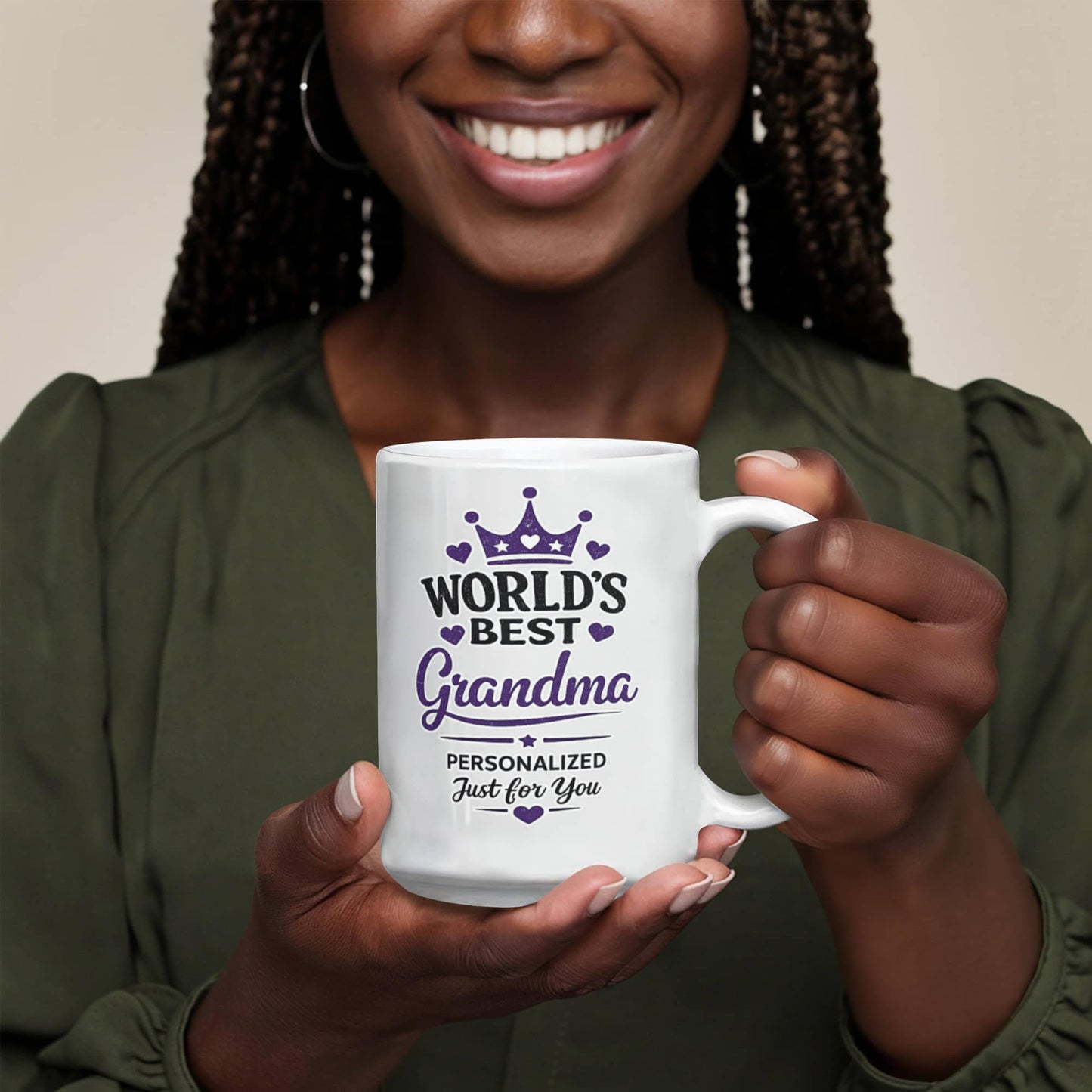 World's Best Grandma Personalized Coffee Mug | Birthday, Grandma Day & Christmas Gift