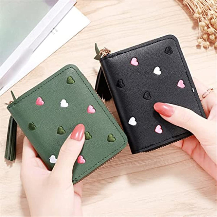 Women Tassel Wallet Ladies Small Mini Coin Purse Wallets Short Zipper Card Holder for Lovely Pu Leather Female Purses Wallet