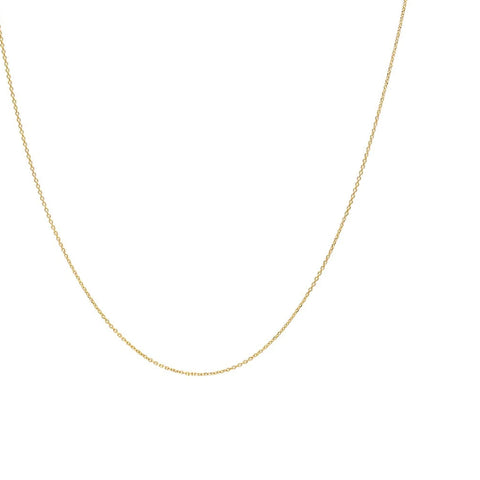 14K Gold Thin Baby Cable 18" Chain Necklace